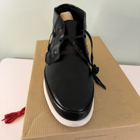 Vlado‎ Men\'s Black Chukka Genuine Leather Lace Up Ankle Boots Size 12 NIB main image 5